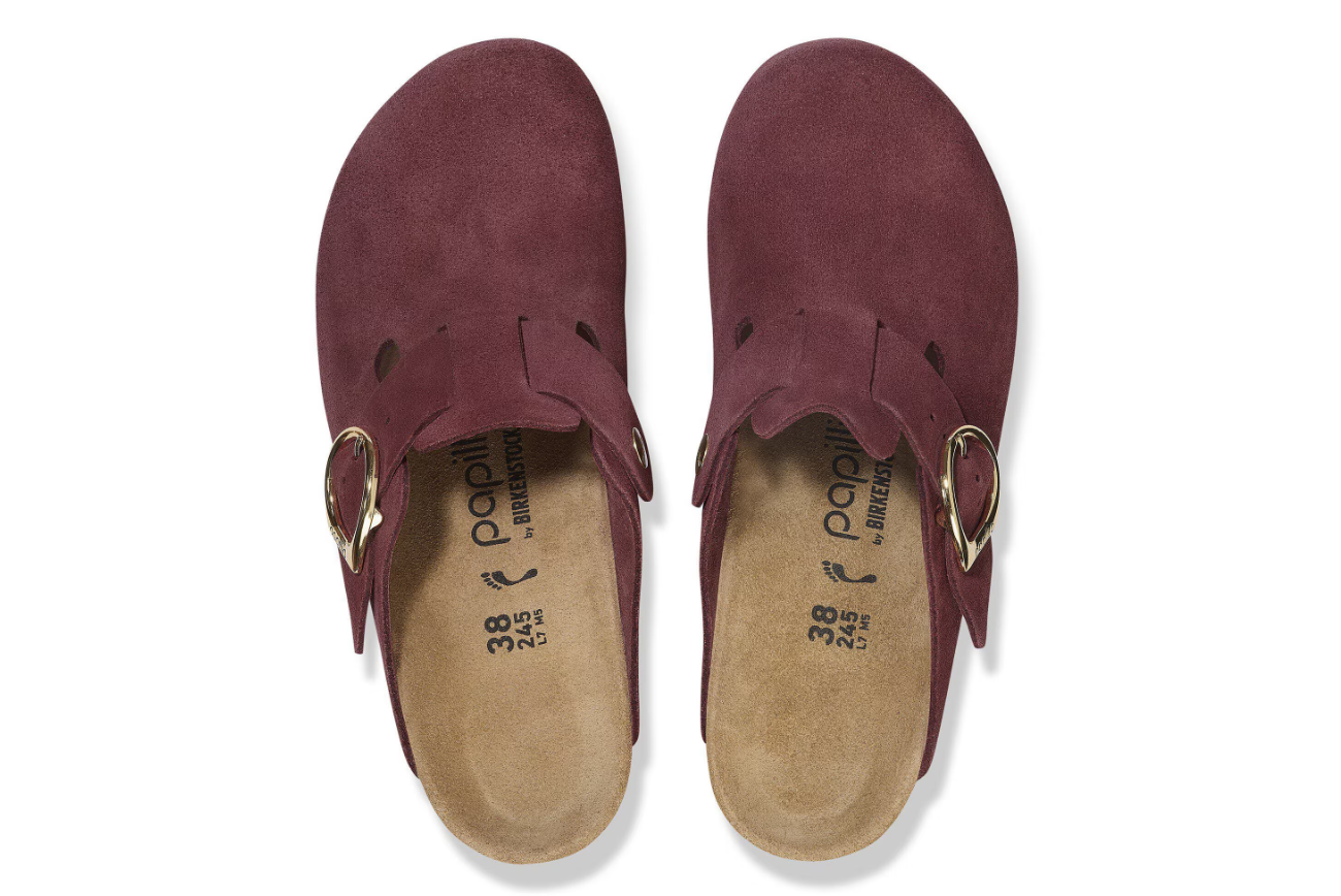 Birkenstock Fanny Ring-Buckle Suede Leather Berry Crush
