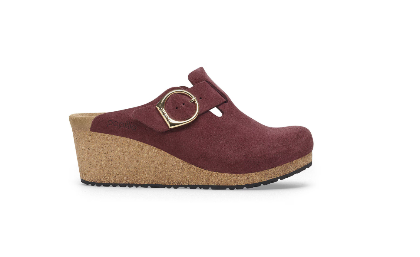 Birkenstock Fanny Ring-Buckle Suede Leather Berry Crush