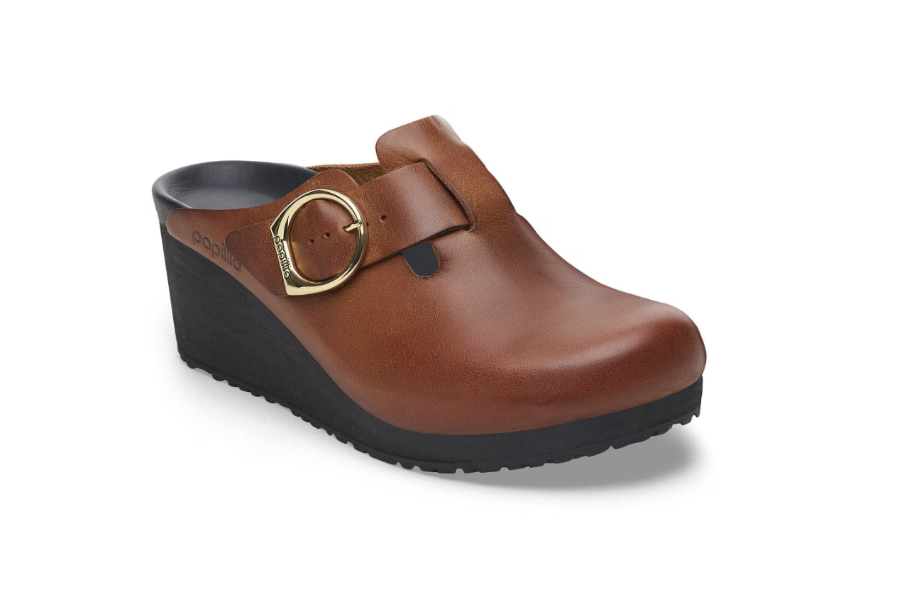 Birkenstock Fanny Ring-Buckle Natural Leather Black/Cognac