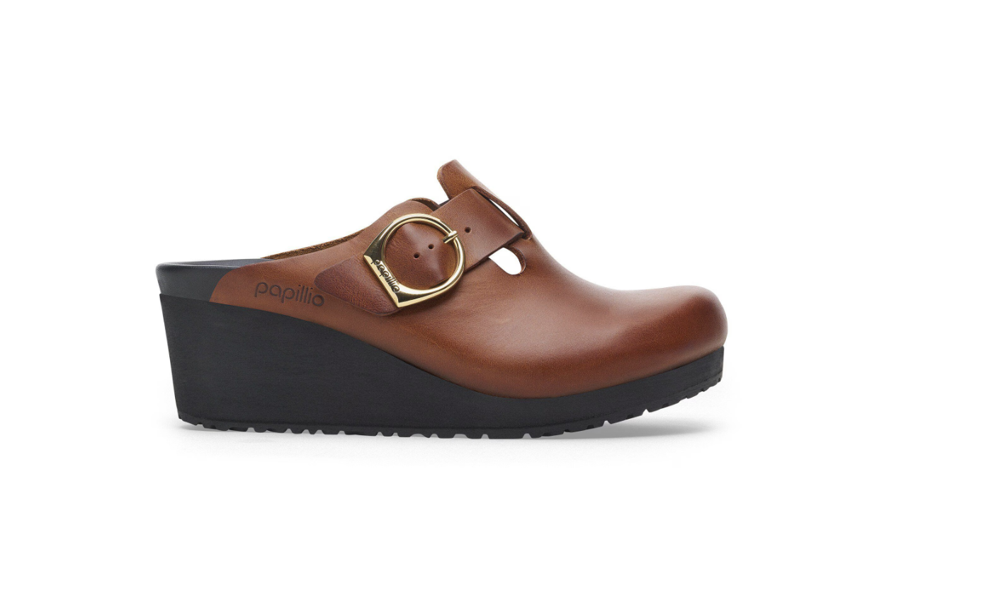 Birkenstock Fanny Ring-Buckle Natural Leather Black/Cognac
