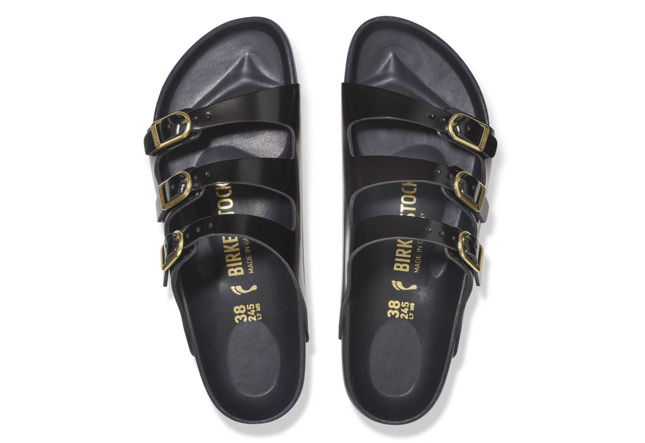 Birkenstock Florida Fresh Natural Leather Patent High-Shine Black