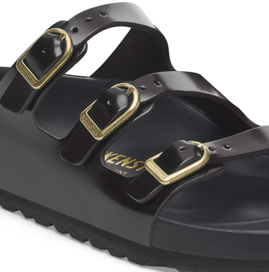 Birkenstock Florida Fresh Natural Leather Patent High-Shine Black