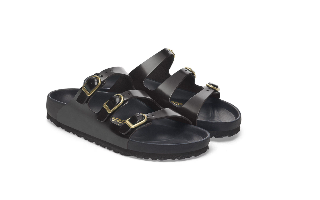 Birkenstock Florida Fresh Natural Leather Patent High-Shine Black