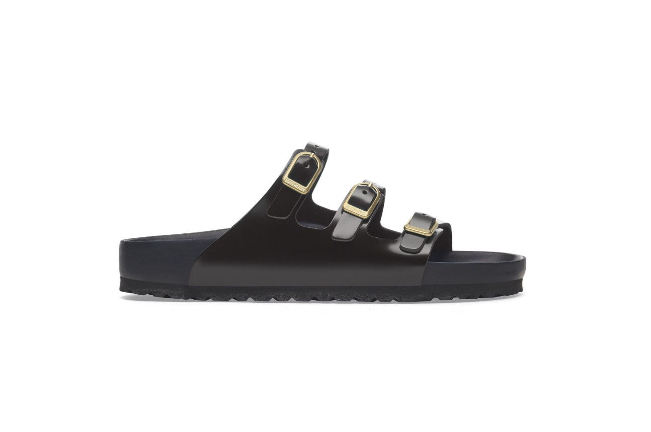 Birkenstock Florida Fresh Natural Leather Patent High-Shine Black