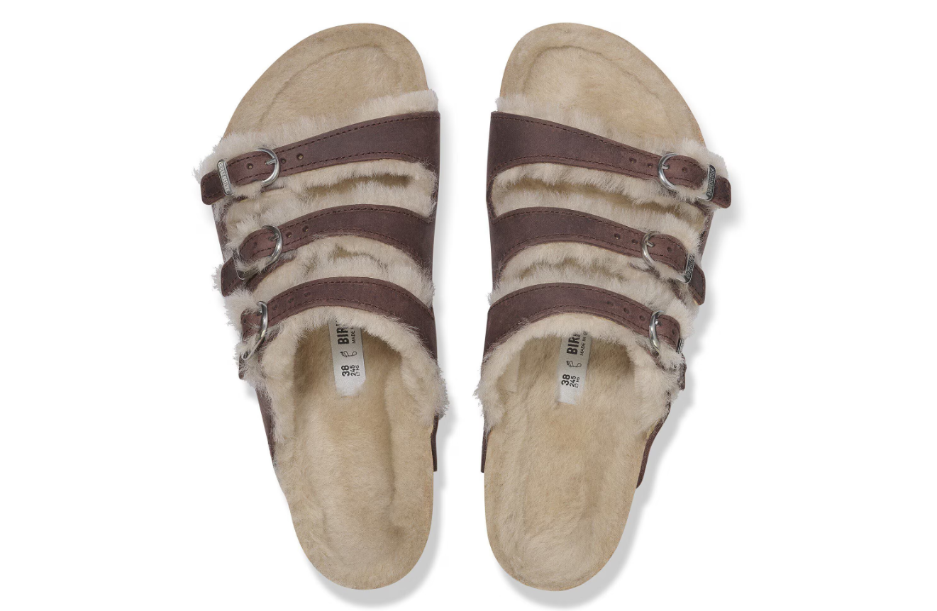 Birkenstock Florida Fresh Shearling Oiled Leather Habana