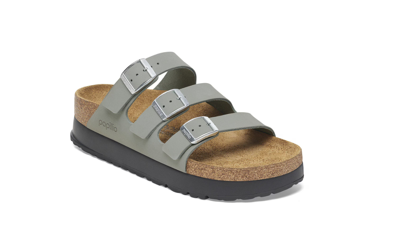 Birkenstock Florida Flex Platform Nubuck Leather Pure Sage