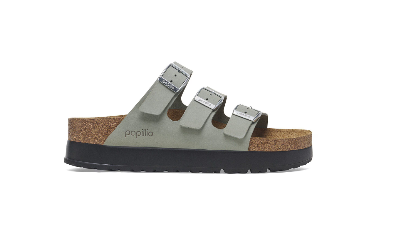 Birkenstock Florida Flex Platform Nubuck Leather Pure Sage