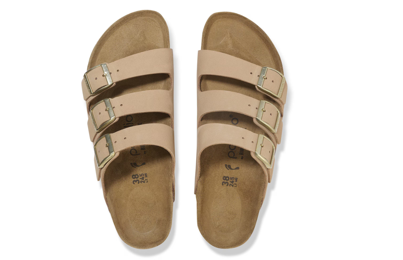 Birkenstock Florida Flex Platform Nubuck Leather Sandcastle