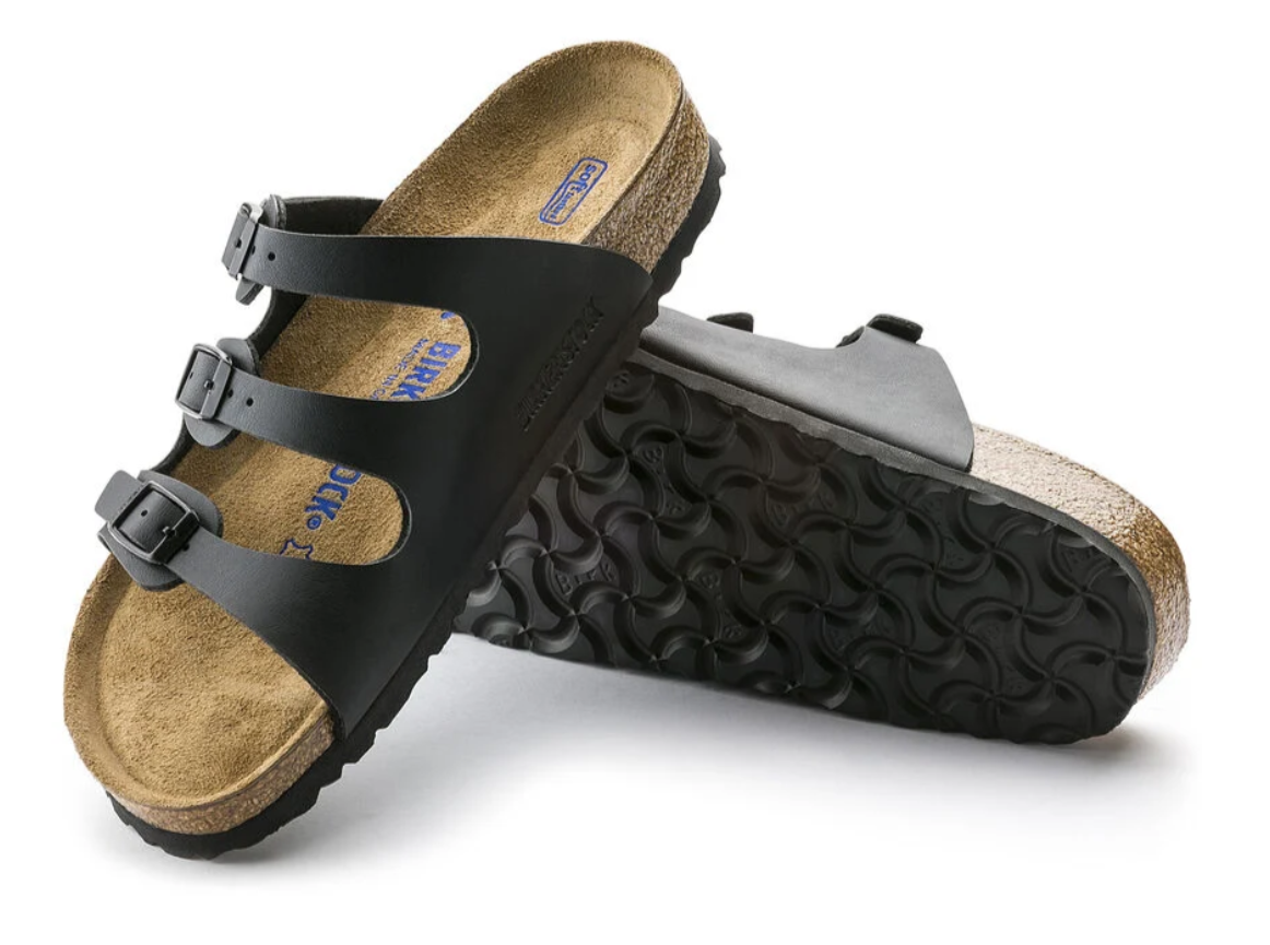 Birkenstock Florida Soft Footbed Birko-Flor Sandals - Black, Regular