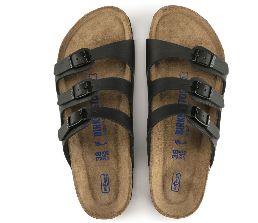 Birkenstock Florida Soft Footbed Birko-Flor Sandals - Black, Regular