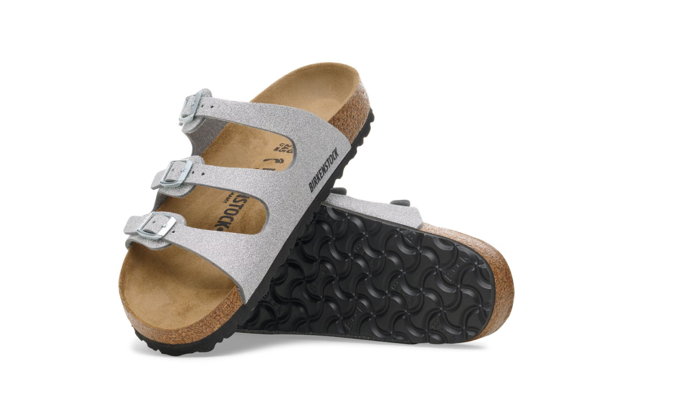 Birkenstock Florida Birko-Flor Shiny Glitter Silver