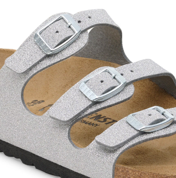 Birkenstock Florida Birko-Flor Shiny Glitter Silver