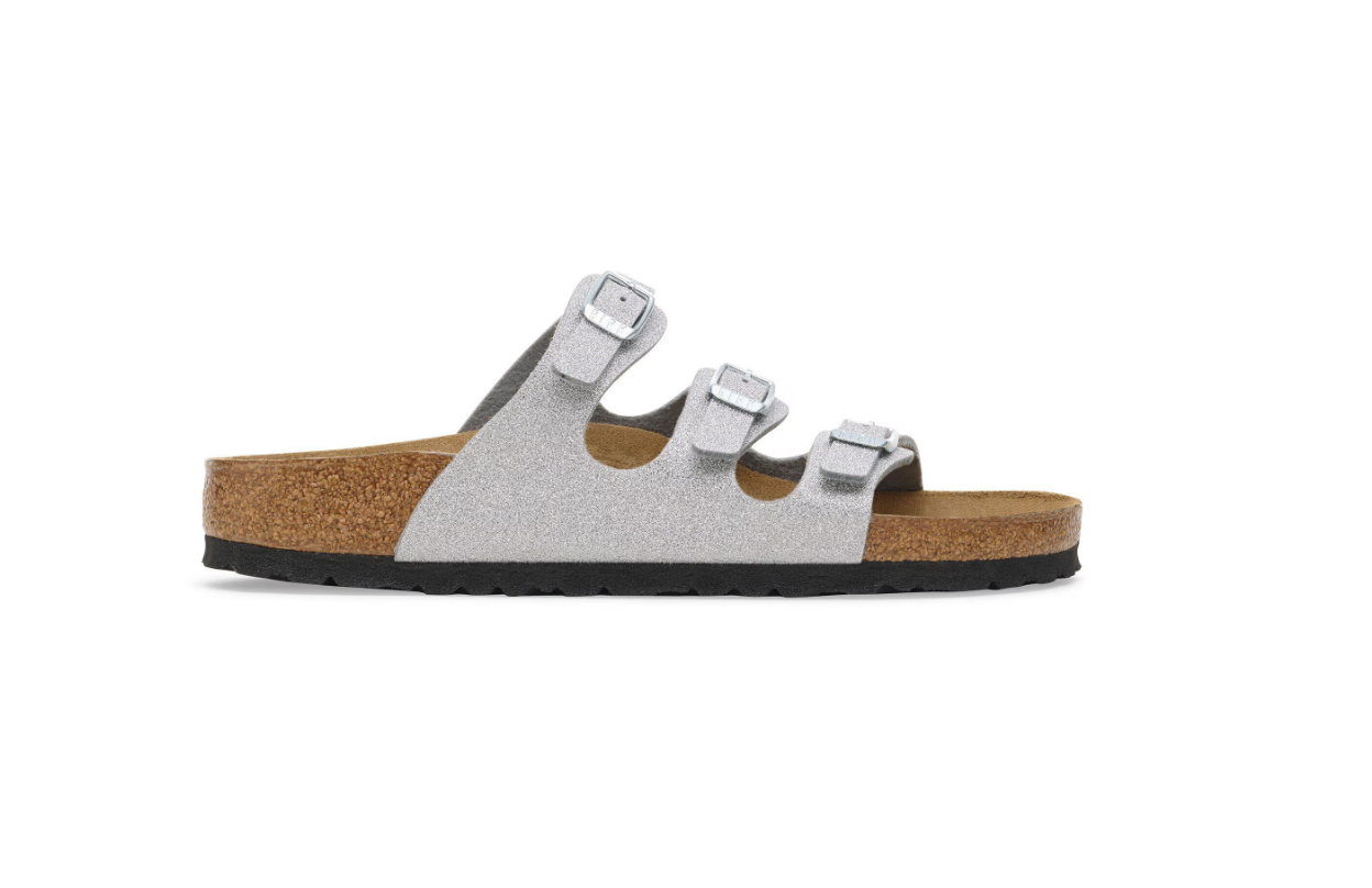 Birkenstock Florida Birko-Flor Shiny Glitter Silver