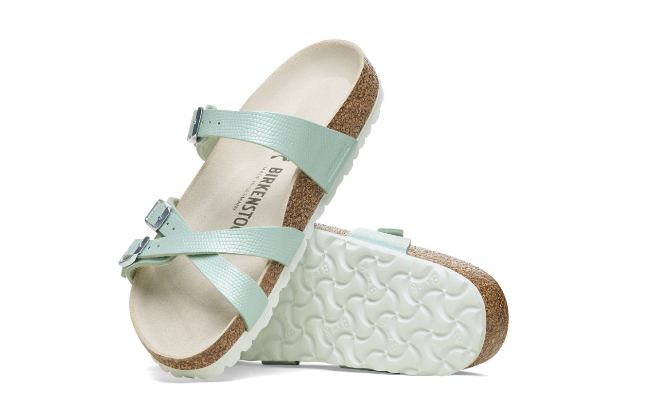 Birkenstock Franca Birko-Flor Shiny Lizard Surf Green