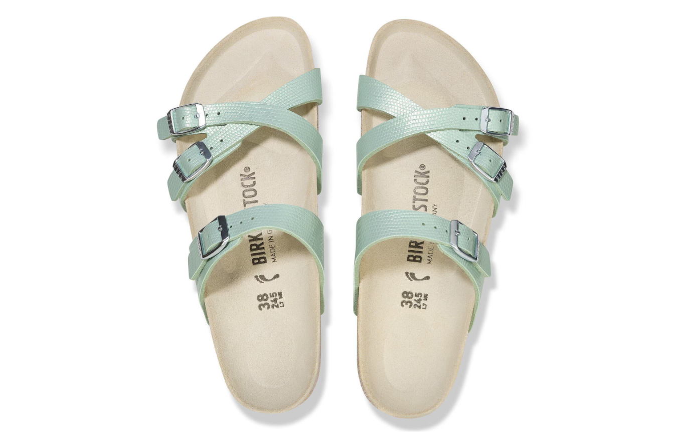 Birkenstock Franca Birko-Flor Shiny Lizard Surf Green