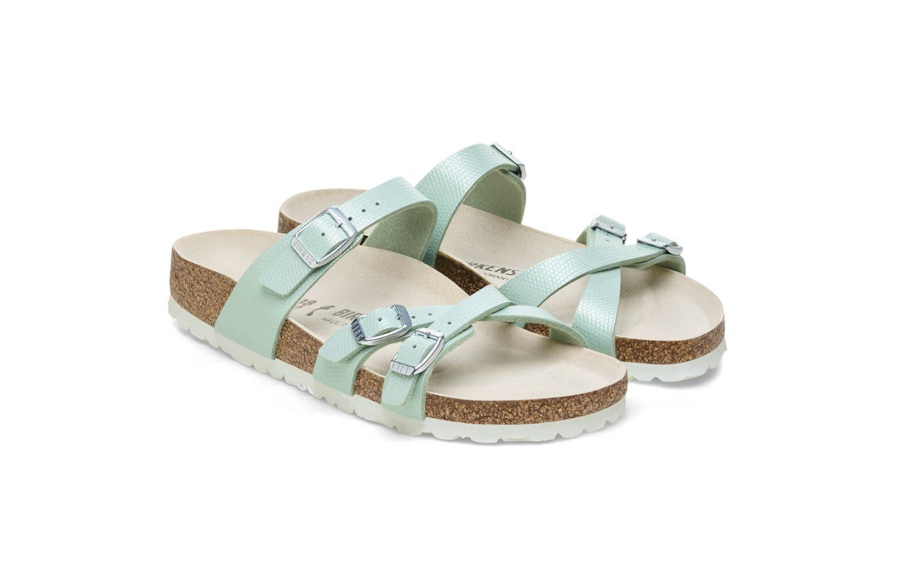 Birkenstock Franca Birko-Flor Shiny Lizard Surf Green