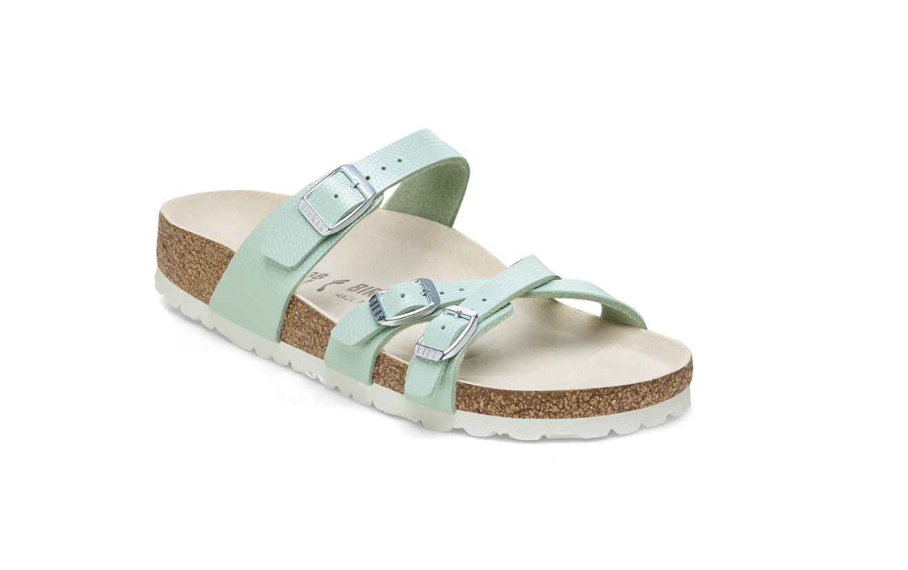Birkenstock Franca Birko-Flor Shiny Lizard Surf Green