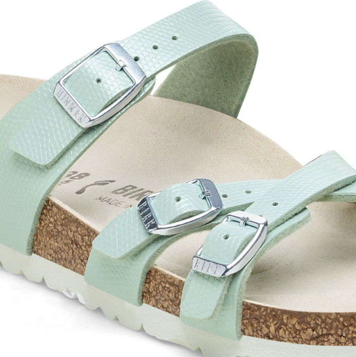 Birkenstock Franca Birko-Flor Shiny Lizard Surf Green