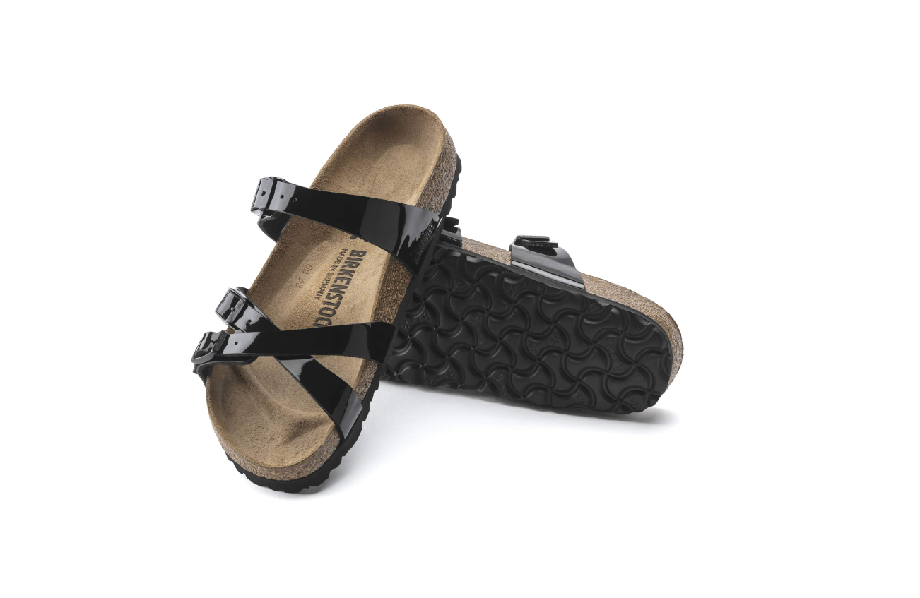Birkenstock Franca Birko-Flor Patent Sandals Black