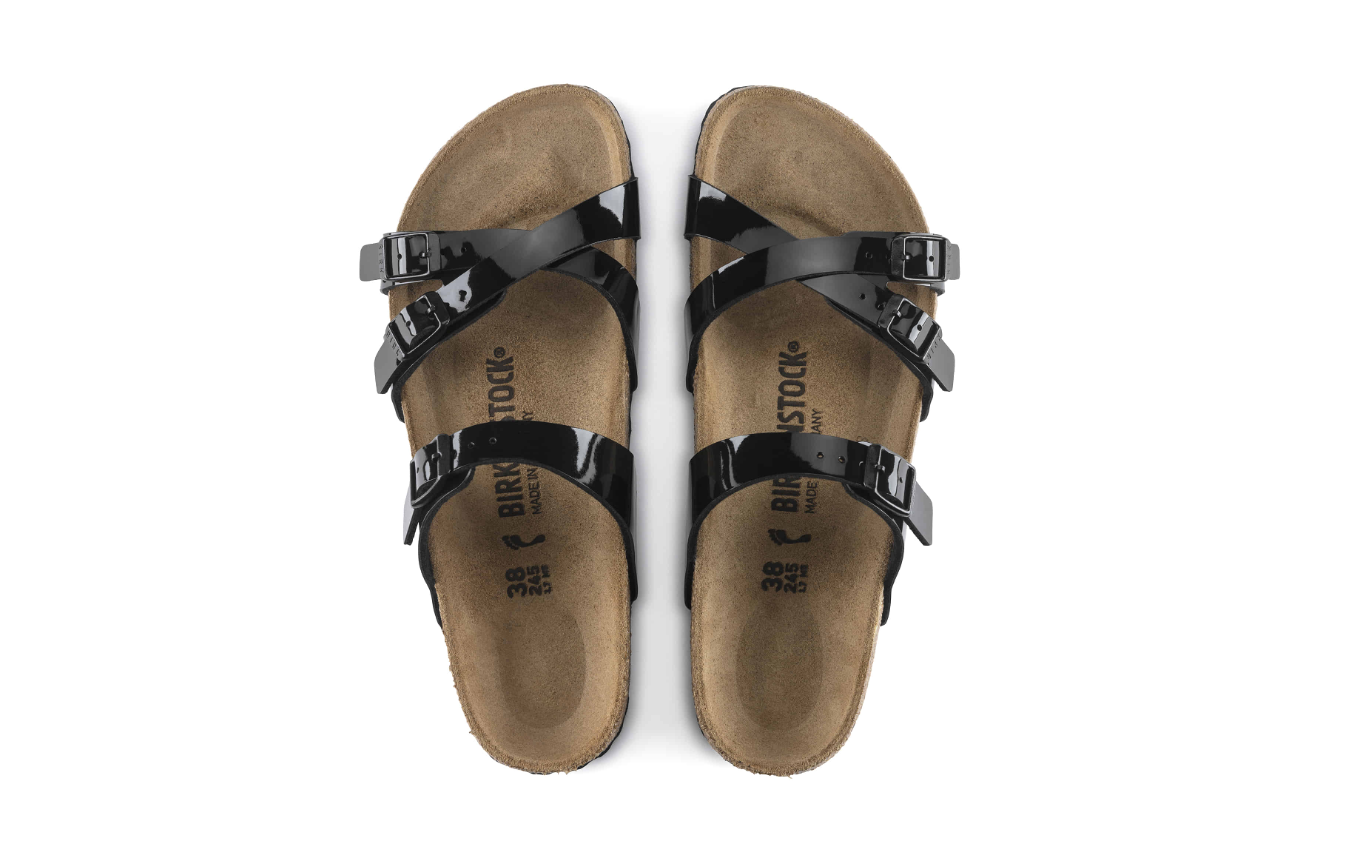 Birkenstock Franca Birko-Flor Patent Sandals Black