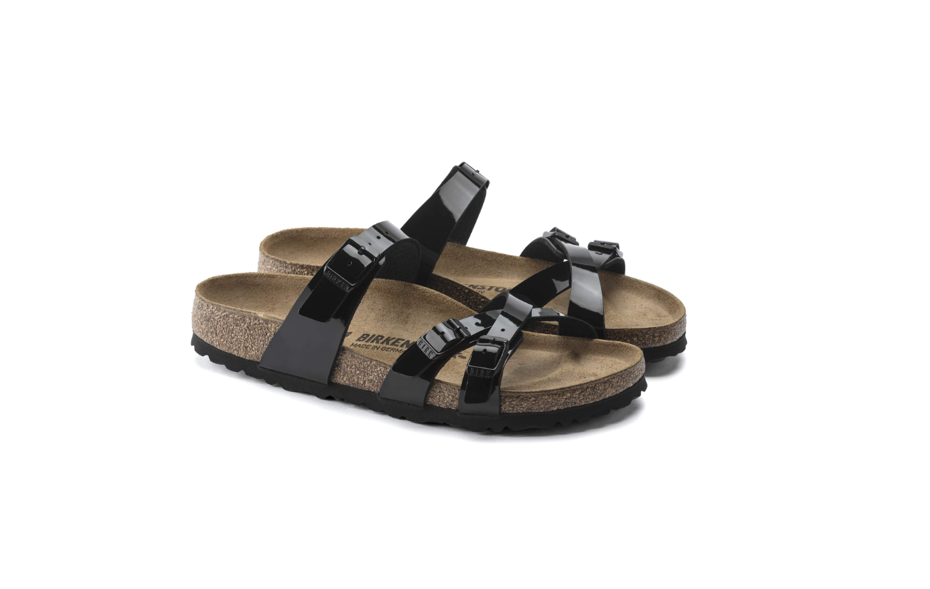 Birkenstock Franca Birko-Flor Patent Sandals Black