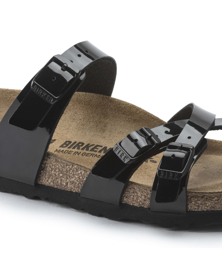 Birkenstock Franca Birko-Flor Patent Sandals Black