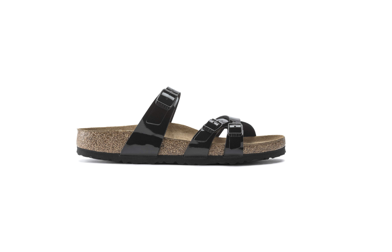 Birkenstock Franca Birko-Flor Patent Sandals Black