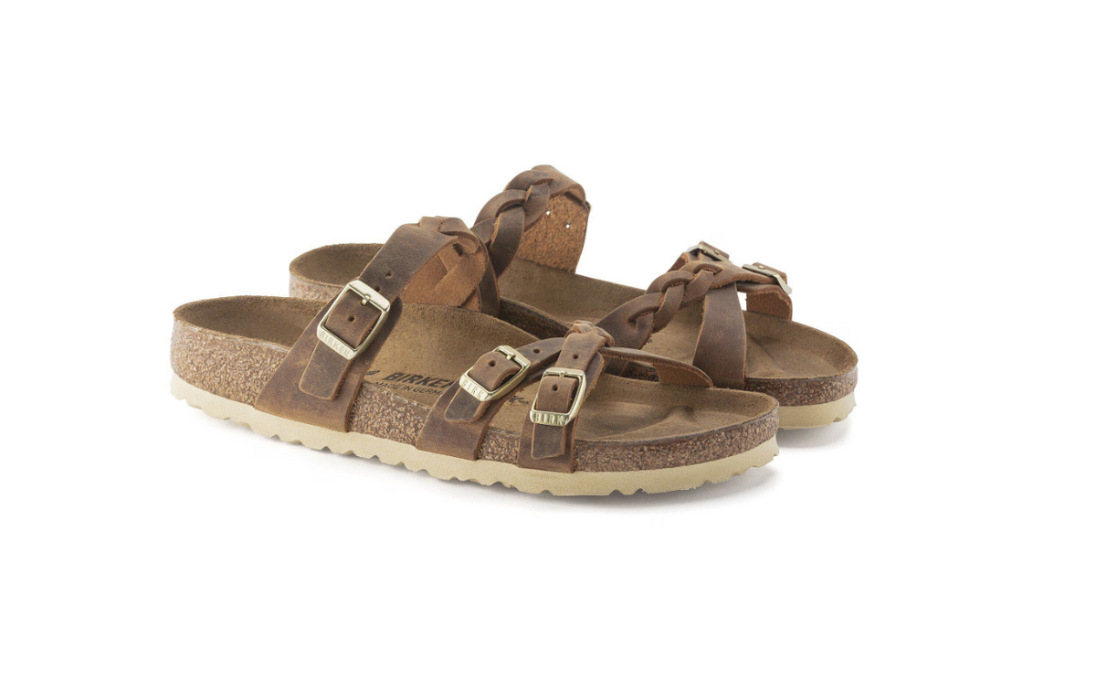Birkenstock Franca Braided Oiled Leather - Cognac, Regular