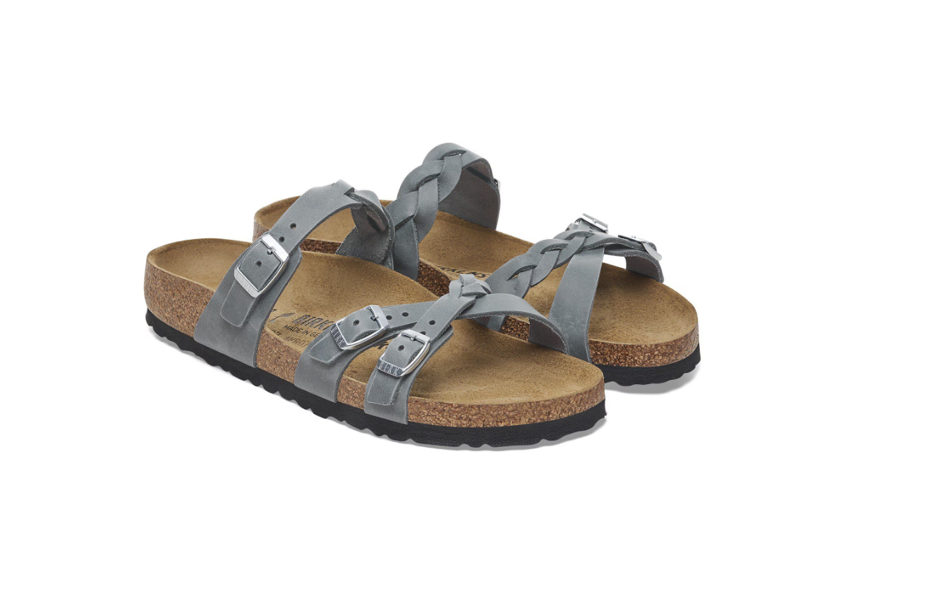 Birkenstock Franca Braided Oiled Leather Basalt Gray