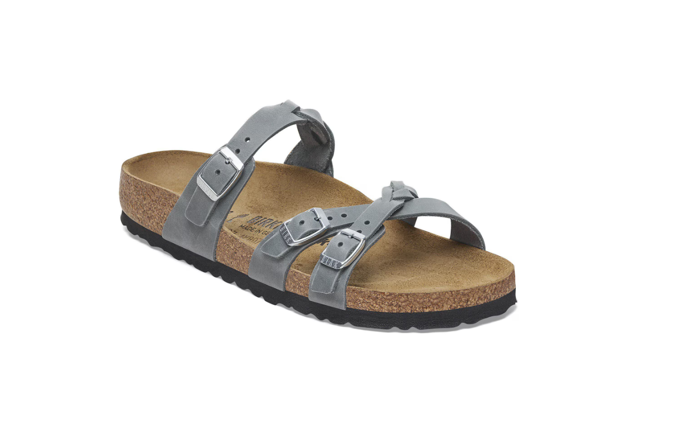 Birkenstock Franca Braided Oiled Leather Basalt Gray