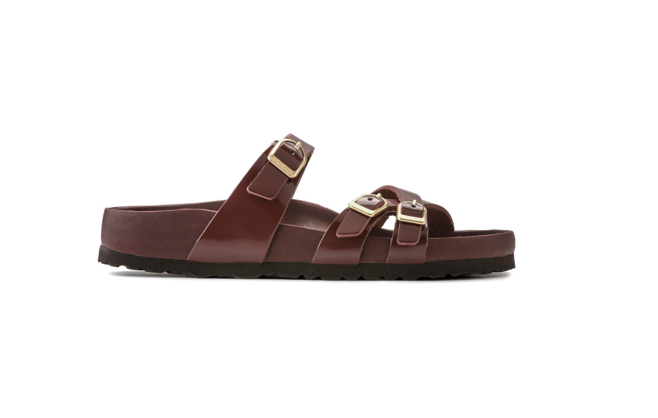 Birkenstock Franca Natural Leather Patent High Shine Chocolate