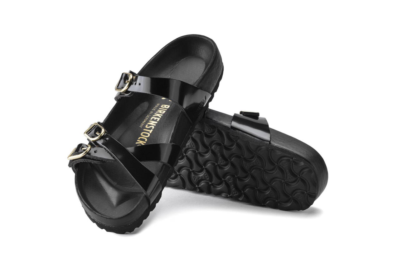 Birkenstock Franca Natural Leather Patent High Shine Black