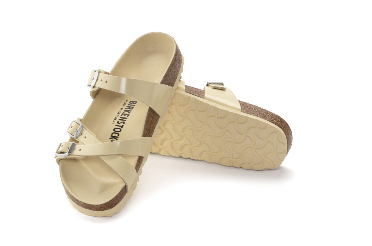 Birkenstock Franca Natural Leather Patent High Shine Butter