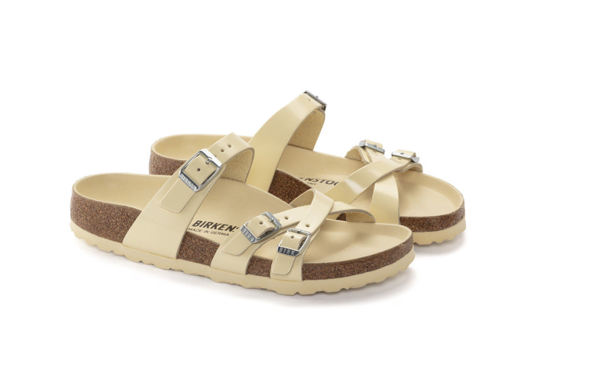 Birkenstock Franca Natural Leather Patent High Shine Butter