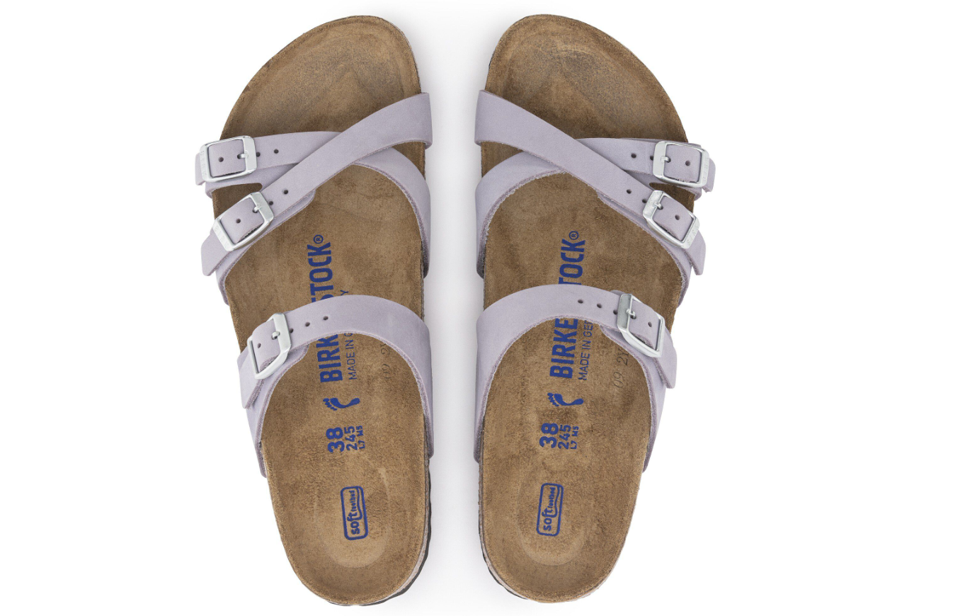 Birkenstock Franca Soft Footbed Nubuck Leather Sandals - Purple Fog