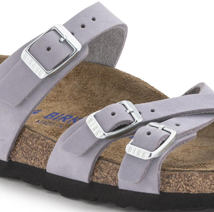 Birkenstock Franca Soft Footbed Nubuck Leather Sandals - Purple Fog