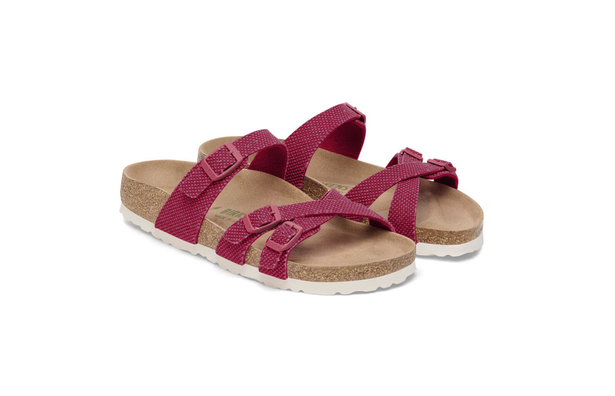 Birkenstock Franca Rivet Logo Vegan Canvas Fuchsia Tulip