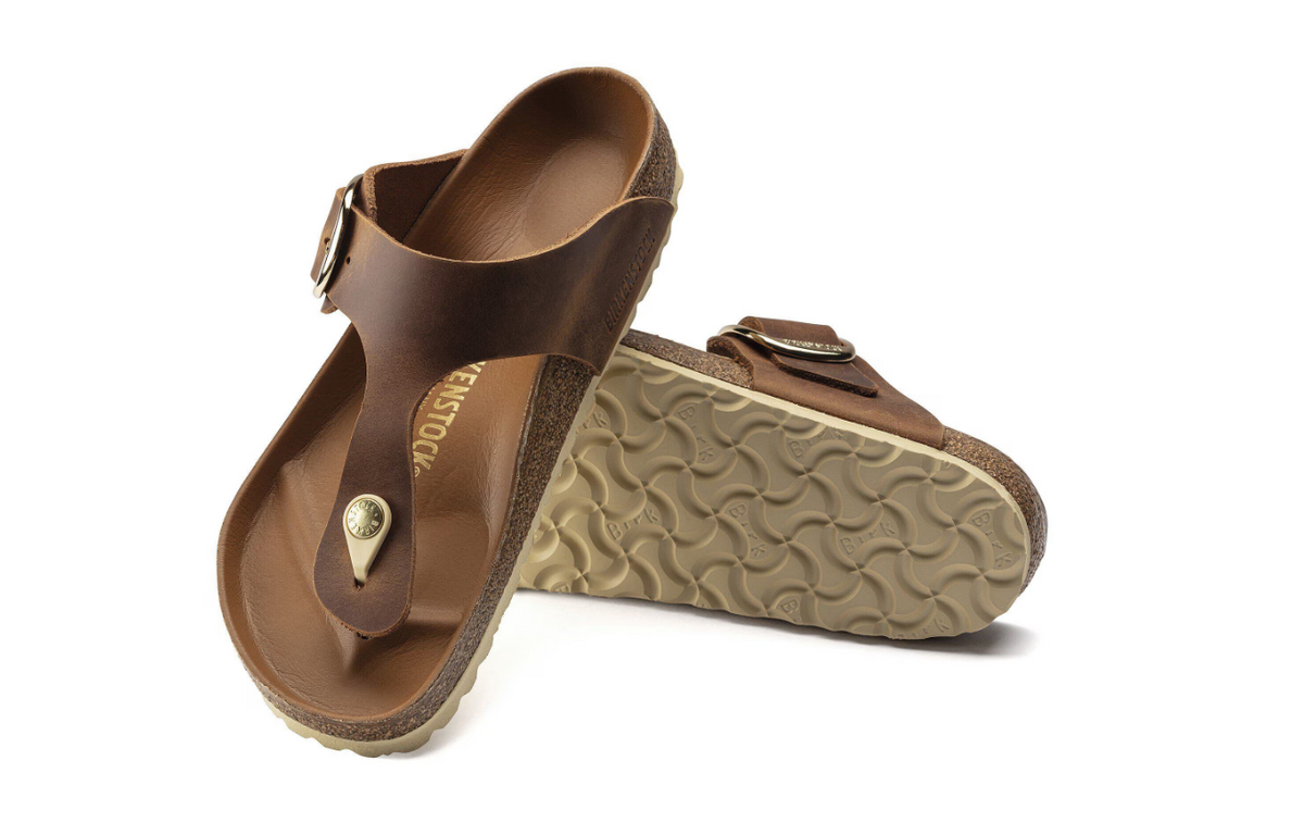 Birkenstock Gizeh Big Buckle Oiled Leather - Cognac, Regular