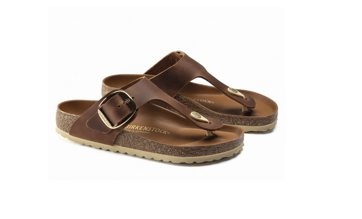 Birkenstock Gizeh Big Buckle Oiled Leather - Cognac, Regular
