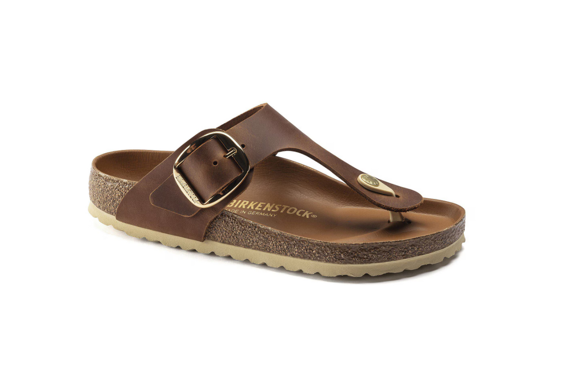 Birkenstock Gizeh Big Buckle Oiled Leather - Cognac, Regular