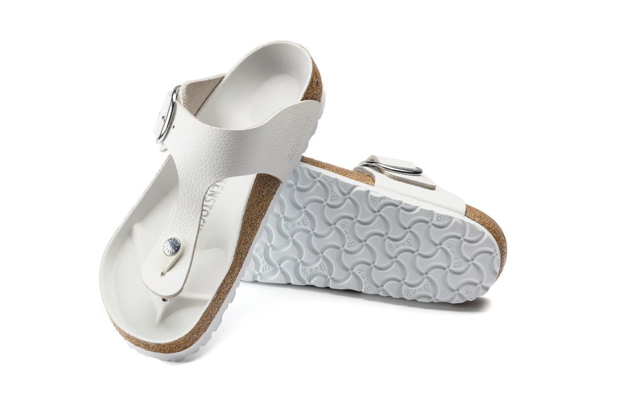 Birkenstock Gizeh Big Buckle Natural Leather White