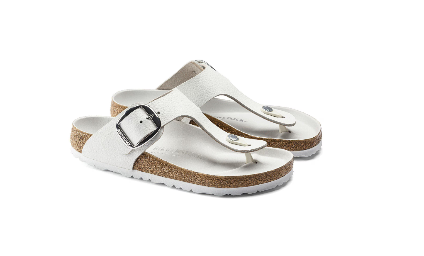Birkenstock Gizeh Big Buckle Natural Leather White