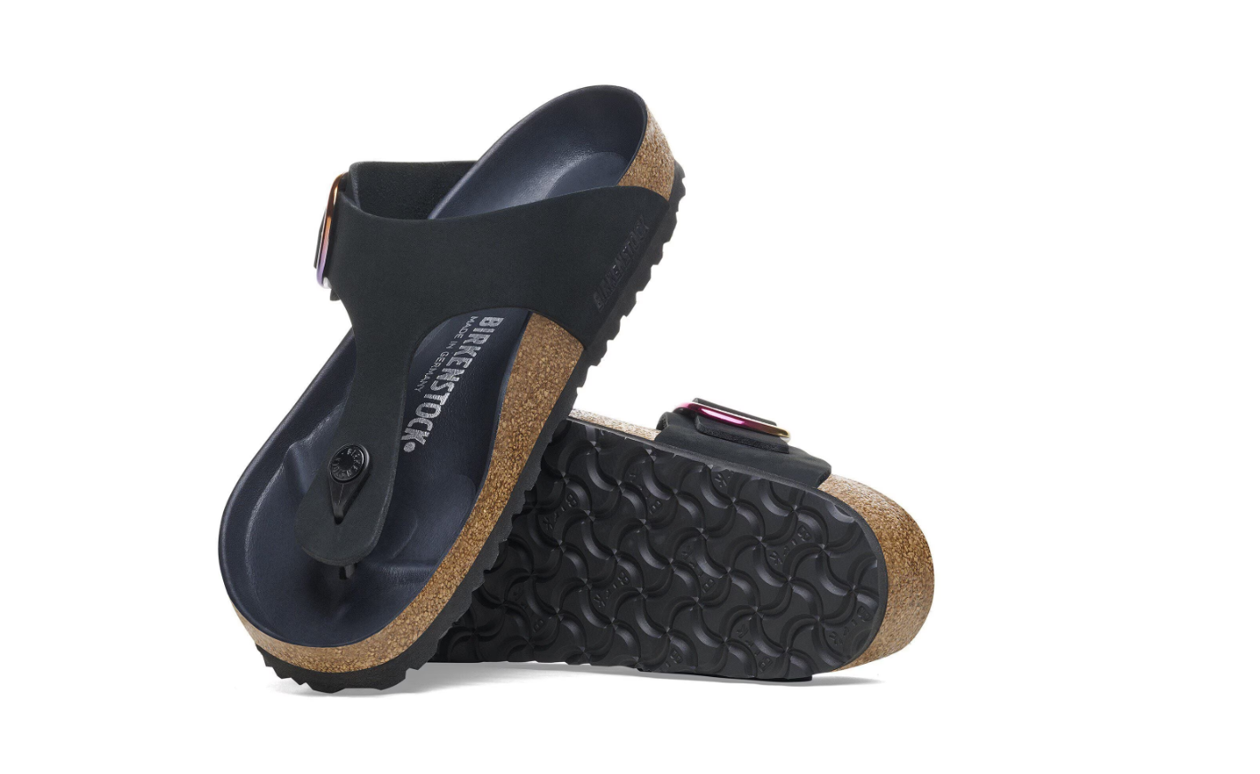 Birkenstock Gizeh Big Buckle Natural Leather Nubuck Black