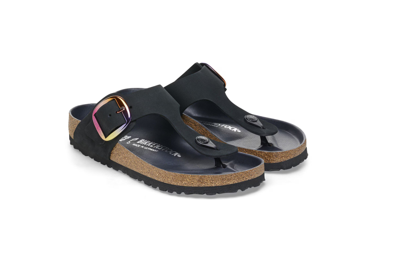 Birkenstock Gizeh Big Buckle Natural Leather Nubuck Black