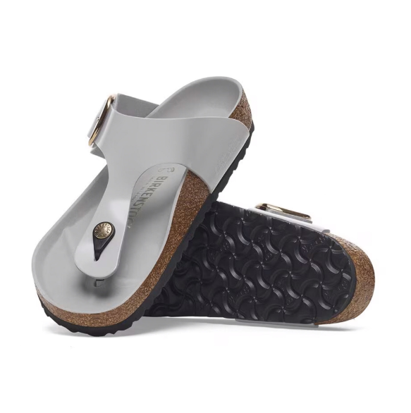 Birkenstock Gizeh Big Buckle Natural Leather Patent Stone Coin