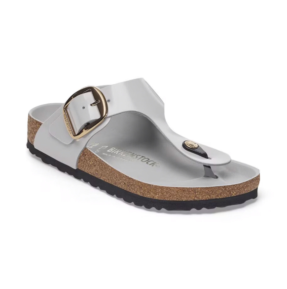 Birkenstock Gizeh Big Buckle Natural Leather Patent Stone Coin