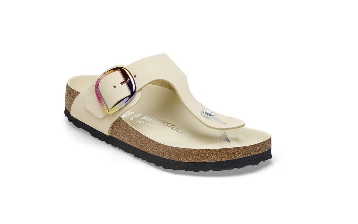 Birkenstock Gizeh Big Buckle Nubuck Leather - Ecru, Regular