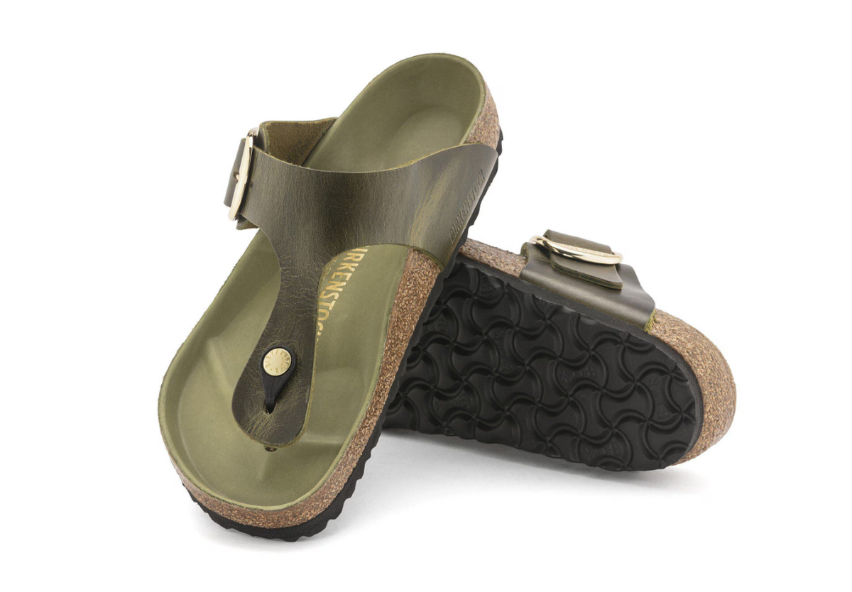 Birkenstock Gizeh Big Buckle Oiled Leather - Green, Regular