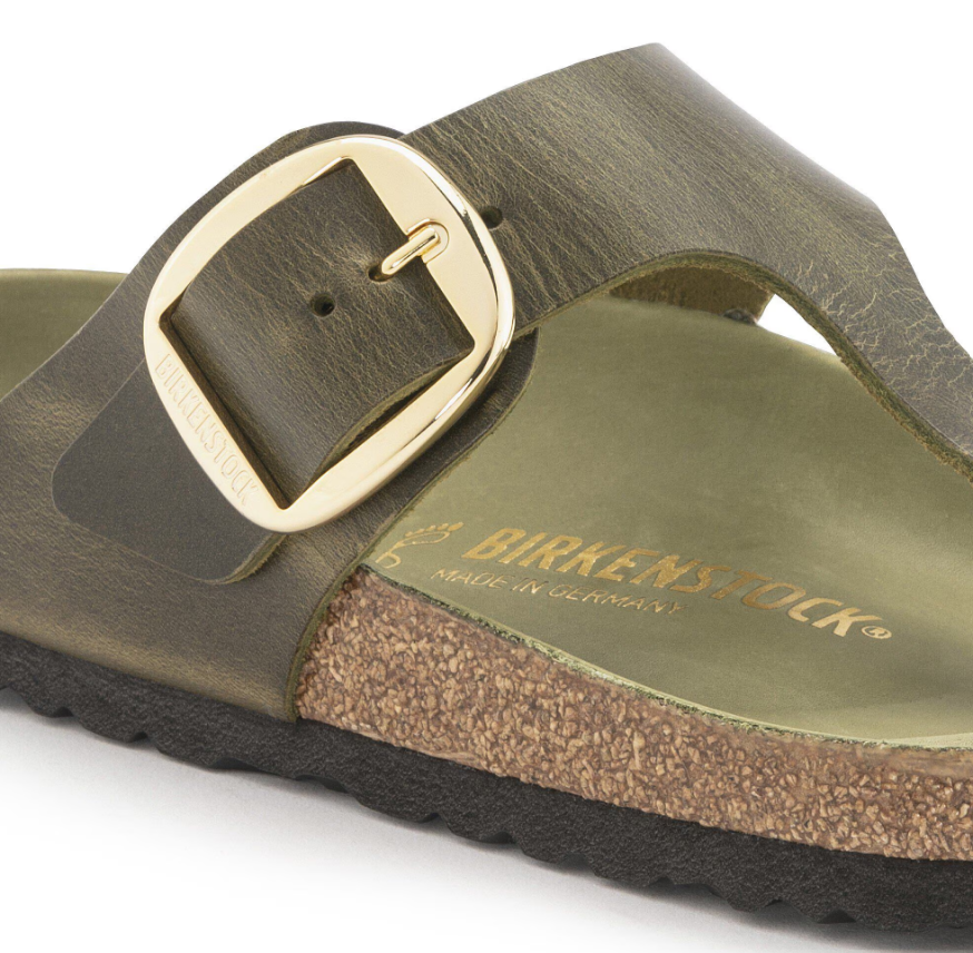 Birkenstock Gizeh Big Buckle Oiled Leather - Green, Regular