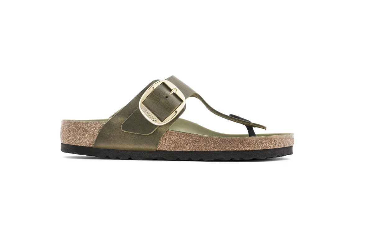 Birkenstock Gizeh Big Buckle Oiled Leather - Green, Regular